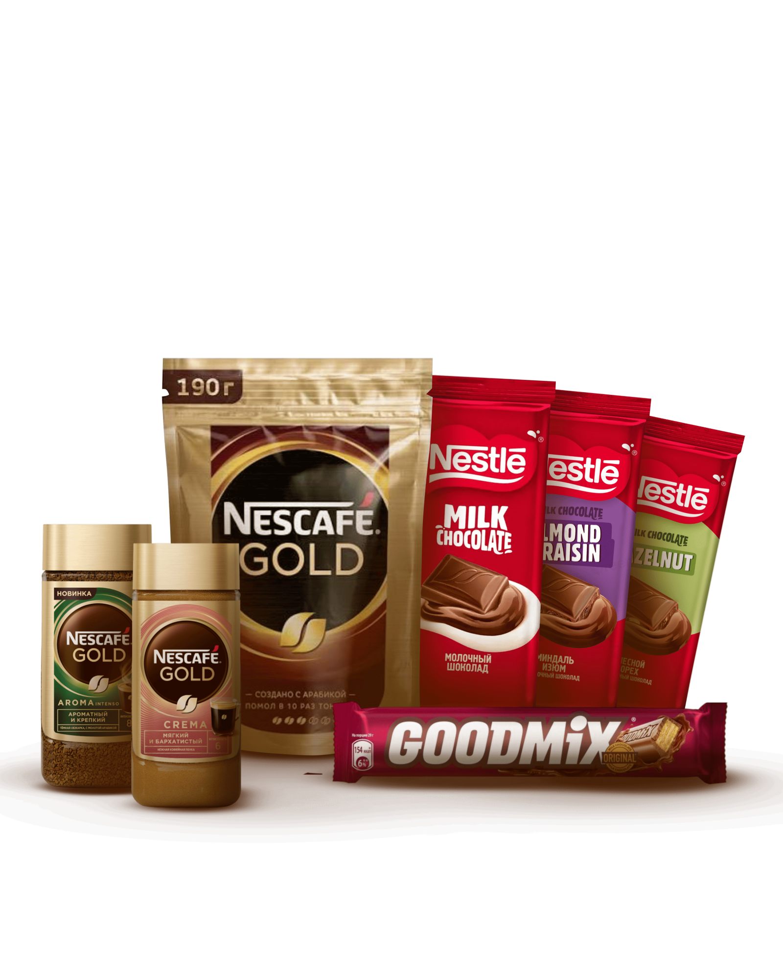 Кофе «Nescafe» / Шоколад «Nestle» / Батончик «GoodMix»
