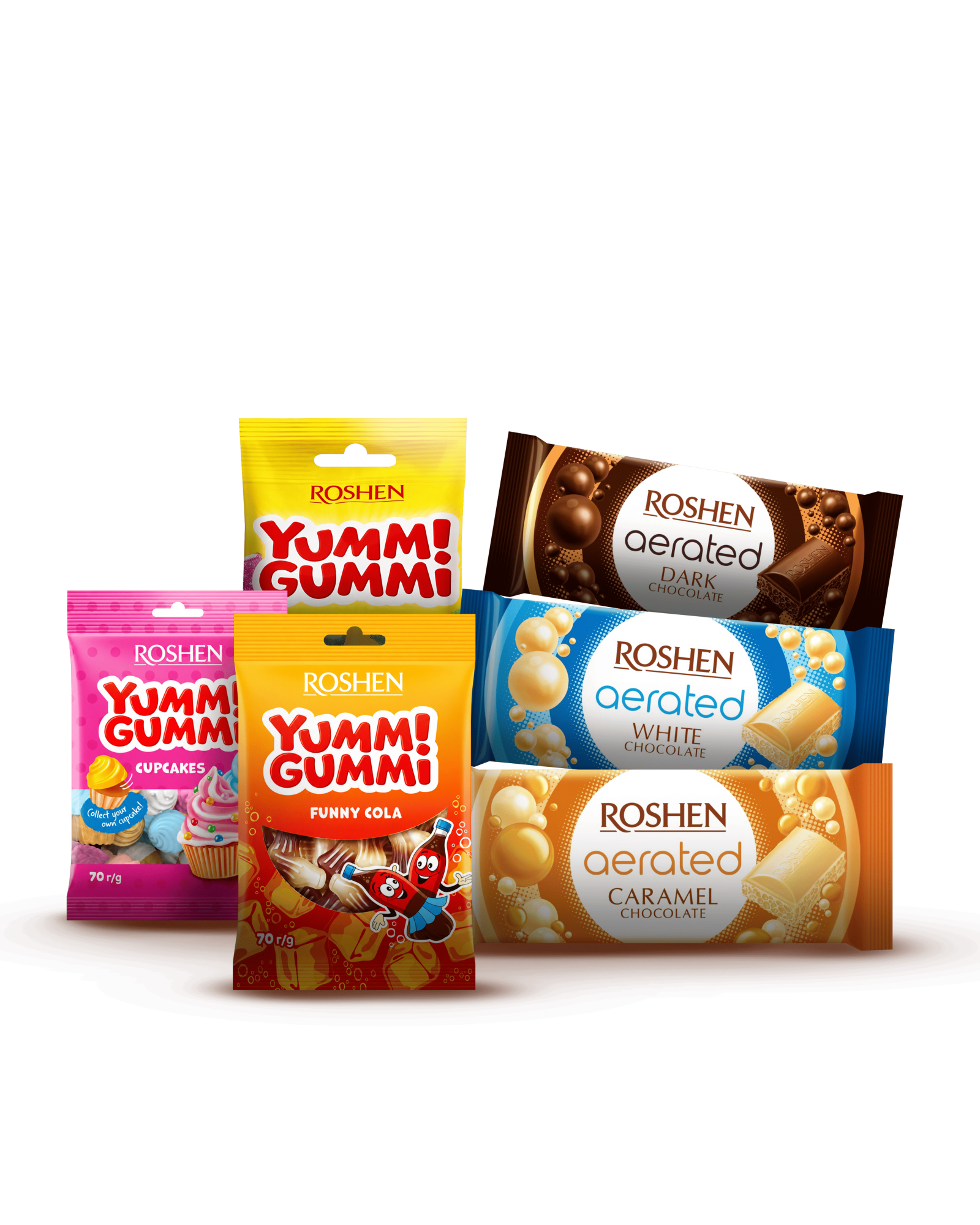 Мармелад «Roshen» YummiGummi / Шоколад «Roshen» пористый