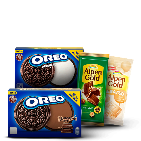 «Oreo» печенье /  «Alpen Gold» шоколад
