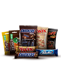 Батончик и конфеты Minis «Snickers» / «Twix» / «Mars» / «MilkyWay»; Драже «M&M's»
