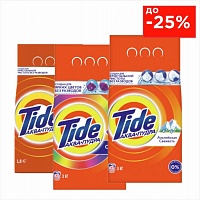 Порошок стиральный Tide Альпийская свежесть ручная стирка, 1,8кг / Альпийская свежесть автомат 3кг /  Color автомат 3кг